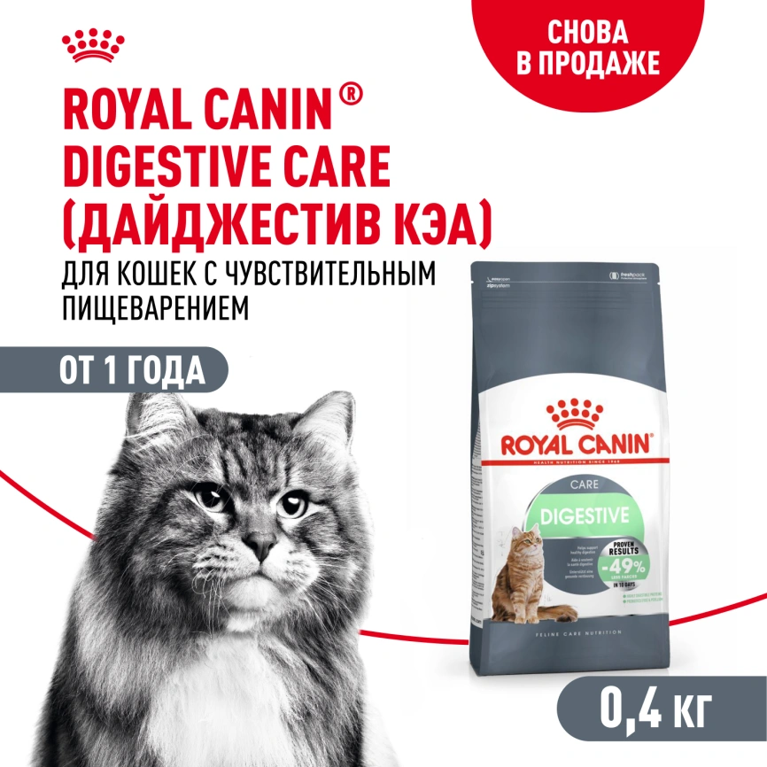 Сухой корм Royal Canin Digestive Care для кошек, 400 г фото 1