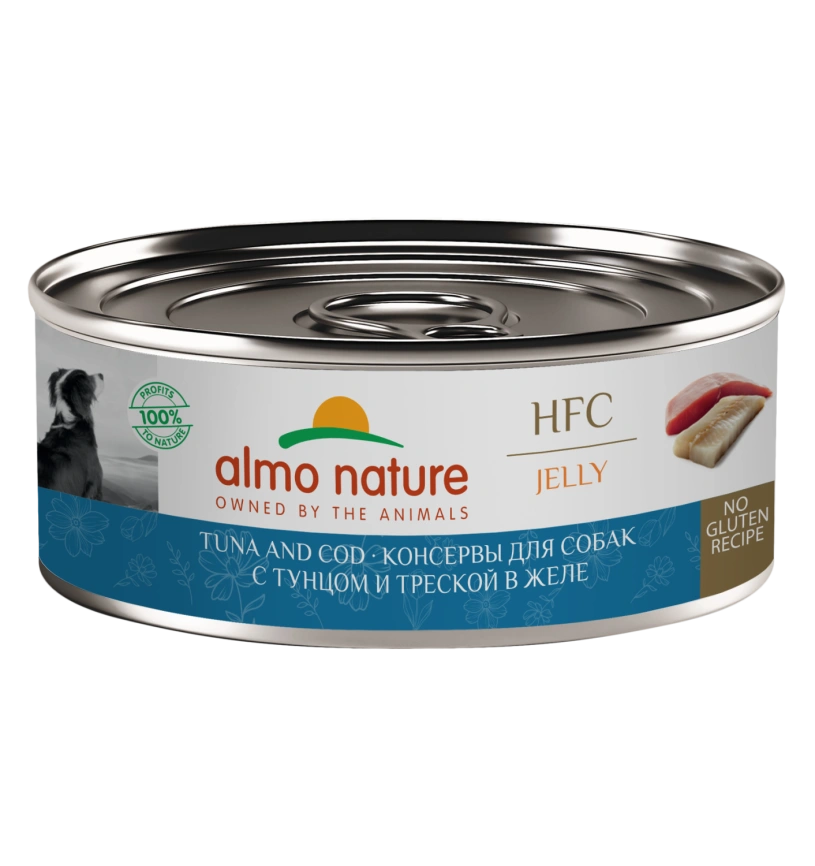 Влажный корм Almo Nature для собак с тунцом и треской в желе, 100 г фото 1
