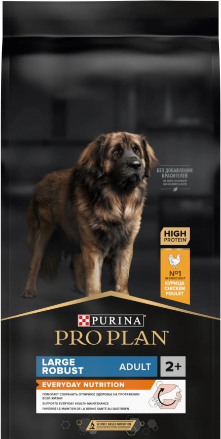 Сухой корм Purina Pro Plan Large Robust Adult для крупных собак (мощное сложение), с курицей, 18 кг фото 1