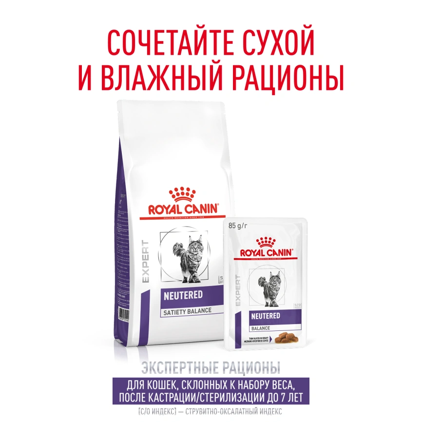 Влажный корм Royal Canin Neutered Balance в соусе для стерилизованных кошек до 7 лет, пауч, 85 г фото 11