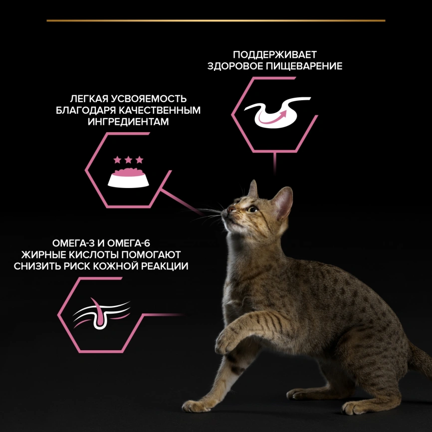 Влажный корм Purina Pro Plan Delicate для взрослых кошек с чувствительным пищеварением, с океанической рыбой в соусе, 85 г фото 3