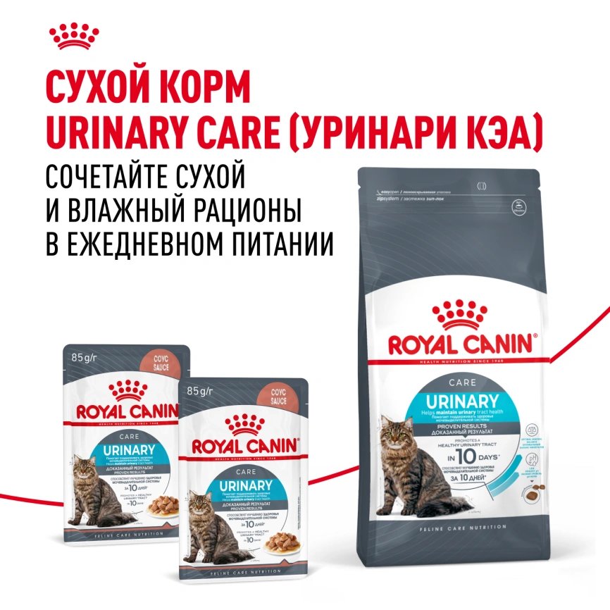 Влажный корм Royal Canin Urinary Care в соусе для кошек для поддержания здоровья мочевыделительной системы, пауч, 85 г фото 11