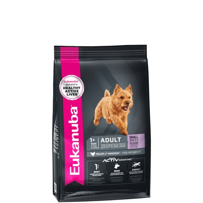 Сухой корм Eukanuba Adult Small Breed для взрослых собак мелких пород с птицей, 3 кг фото 1