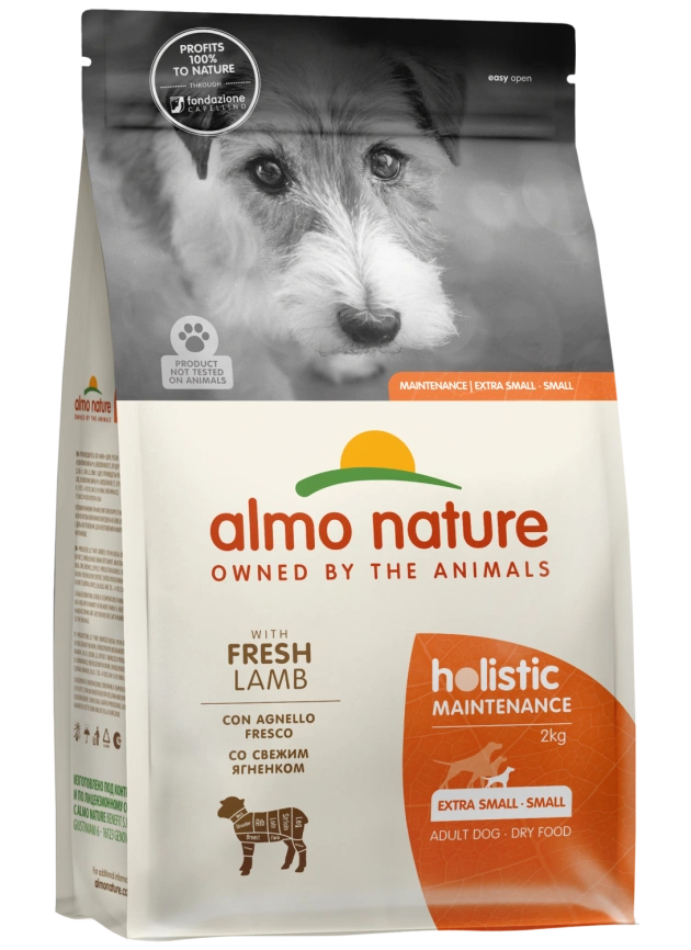 Сухой корм Almo Nature для взрослых собак малых пород со свежим ягненком и коричневым рисом, 2 кг фото 1