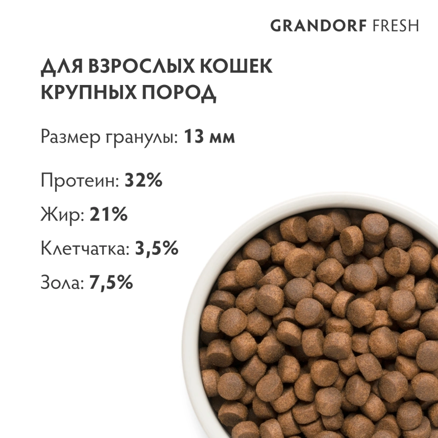 Сухой корм Grandorf Cat для взрослых кошек крупных пород чувствительное пищеварение или склонность к аллергии ягненок с бататом 2 кг фото 9