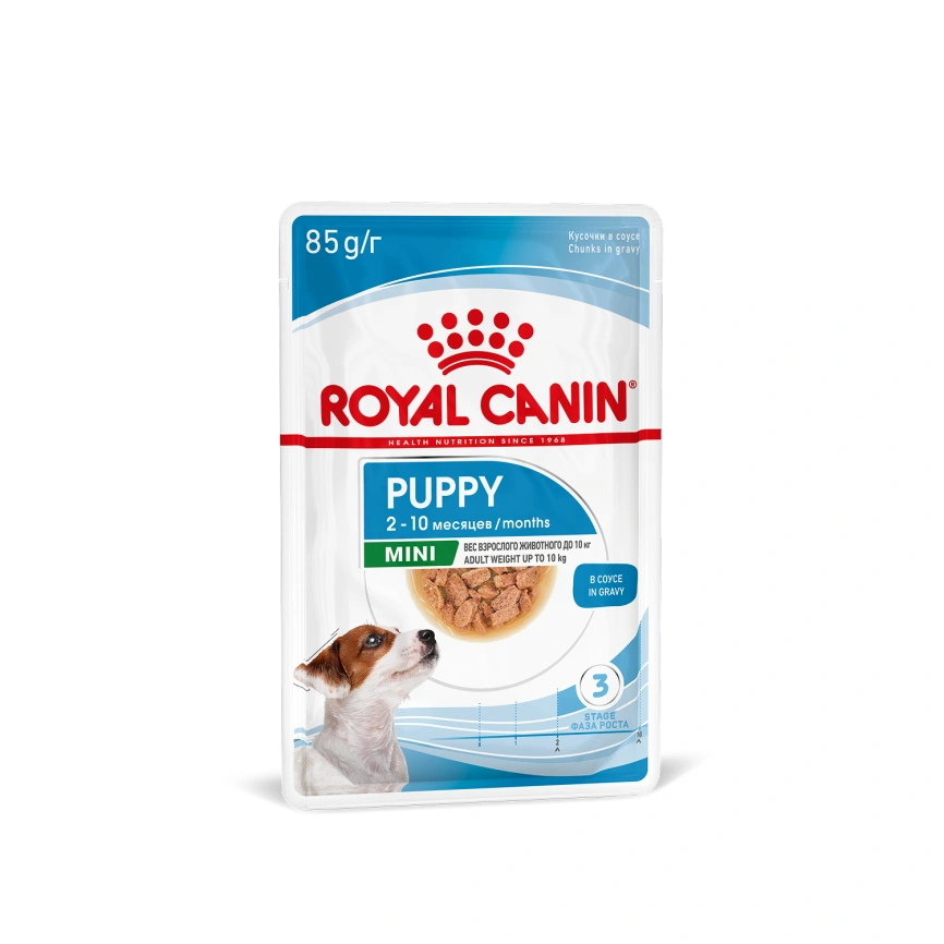 Влажный корм Royal Canin Mini Puppy в соусе для щенков мелких пород до 10 месяцев, пауч, 85 г фото 22