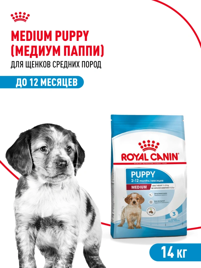 Сухой корм Royal Canin Medium Puppy для щенков, 14 кг фото 18
