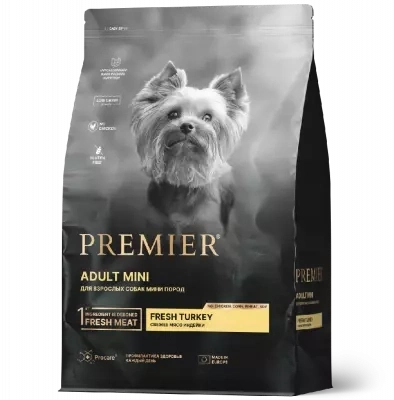 Сухой корм Premier Dog Turkey Adult Mini для собак мелких пород, 3 кг фото 1