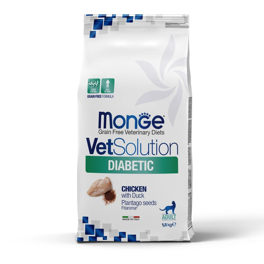 Диетический корм Monge VetSolution Cat Diabetic для кошек, при сахарном диабете, 1,5 кг фото 5