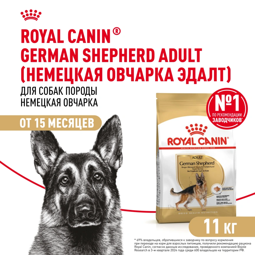 Сухой корм Royal Canin German Shepherd Adult для собак, 11 кг фото 1