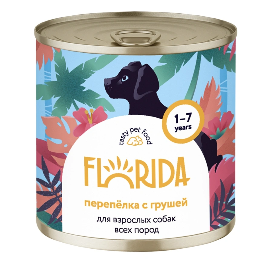 Влажный корм Florida для собак с перепёлкой и грушей, 240 г фото 1