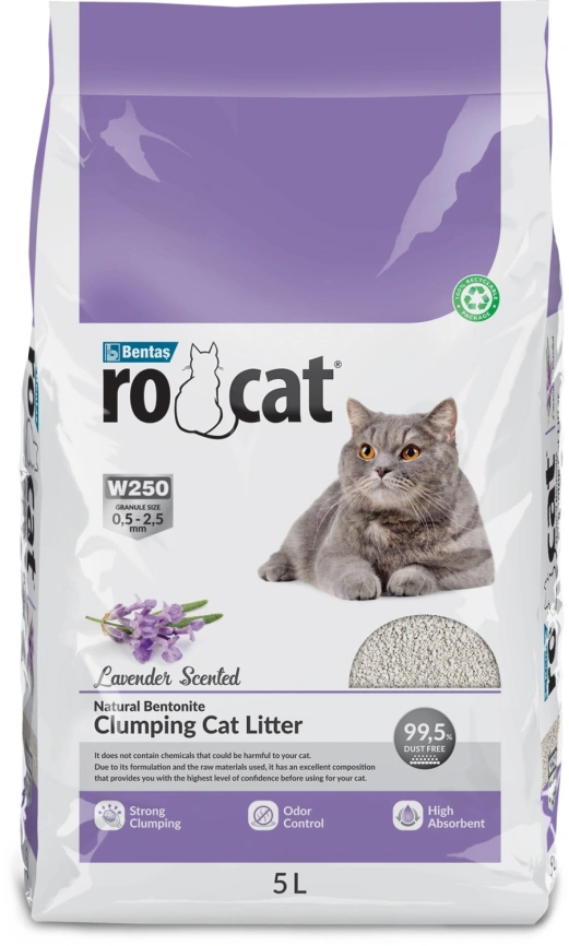 Наполнитель Ro Cat комкующийся без пыли с ароматом лаванды, 4.25 кг фото 1
