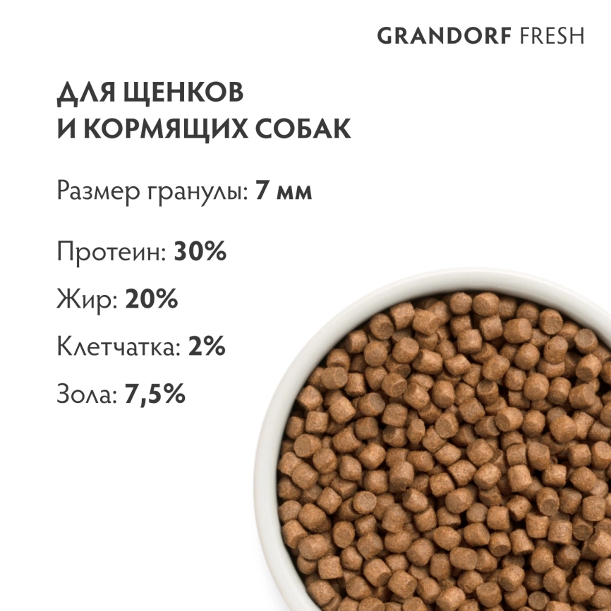 Сухой корм Grandorf Fresh Dog для щенков всех пород беременных и кормящих собак беззерновой ягненок с бататом 1 кг фото 9