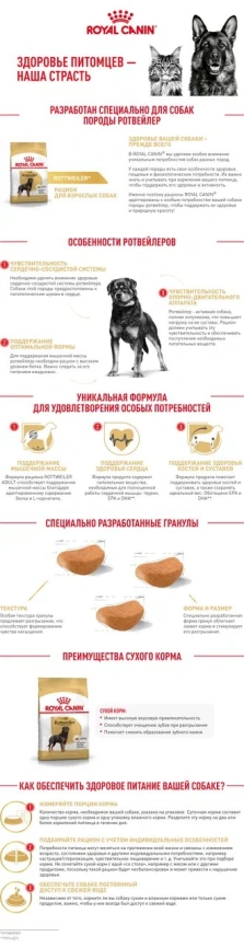 Сухой корм Royal Canin Rottweiler Puppy для щенков, 12 кг фото 10