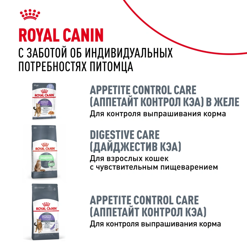 Влажный корм Royal Canin Appetite Control Care в соусе для взрослых кошек, для контроля выпрашивания корма, пауч, 85 г фото 9