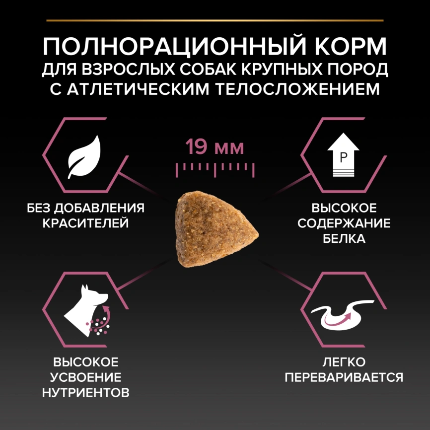 Сухой корм Purina Pro Plan Large Athletic Adult Sensitive Skin Salmon для крупных собак (атлетическое сложение), лосось, 18 кг фото 3