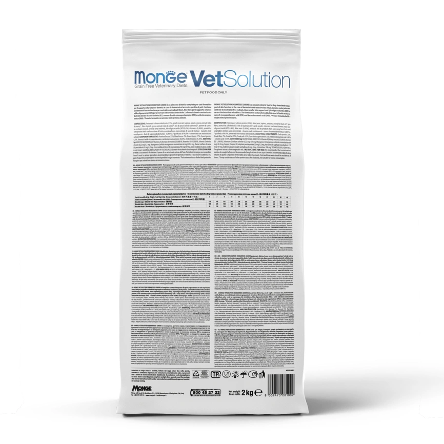 Диетический корм Monge VetSolution Dog Dermatosis для собак, при заболеваниях кожи, 2 кг фото 6