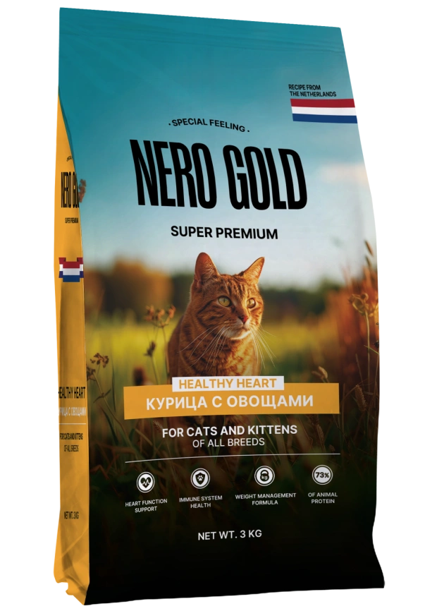 Сухой корм NERO GOLD для кошек и котят с мясом курицы и овощами, 3 кг фото 1