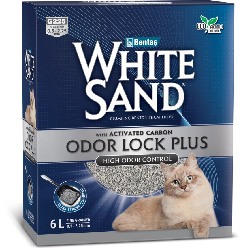 Наполнитель White Sand комкующийся "С усиленной блокировкой запахов" с активированным углем, 5.1 кг фото 1