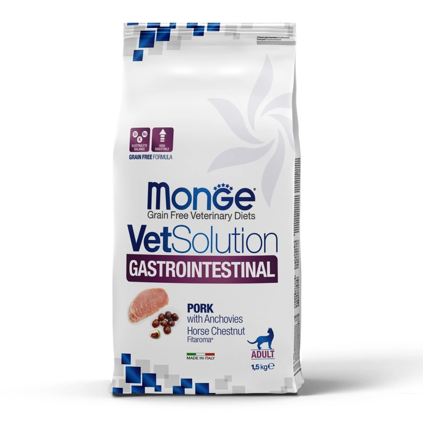 Диетический корм Monge VetSolution Cat Gastrointestinal для кошек, при заболеваниях ЖКТ, 1,5 кг фото 5