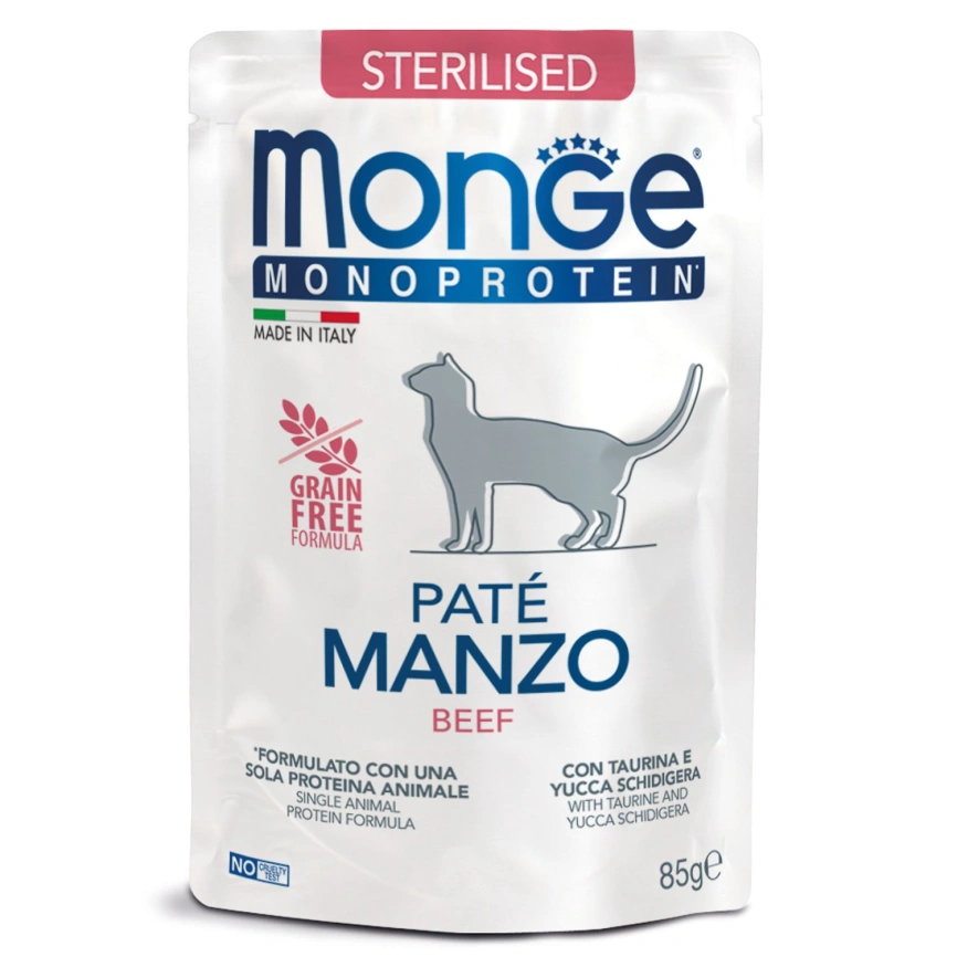 Влажный корм Monge Cat Natural Monoprotein Trout для котят и беременных кошек с форелью, 85 г фото 1