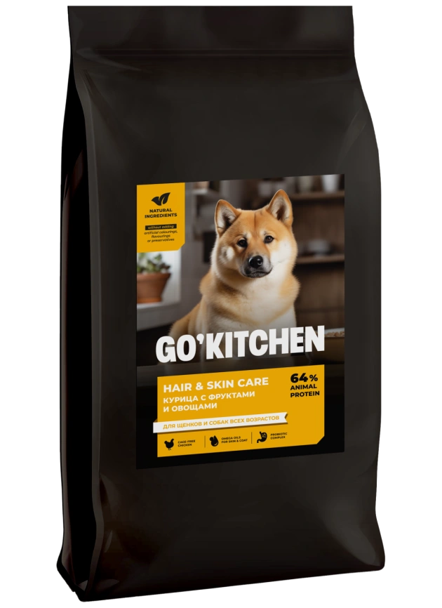Сухой корм GO'KITCHEN для щенков и собак всех возрастов с курицей, 9.98 кг фото 1