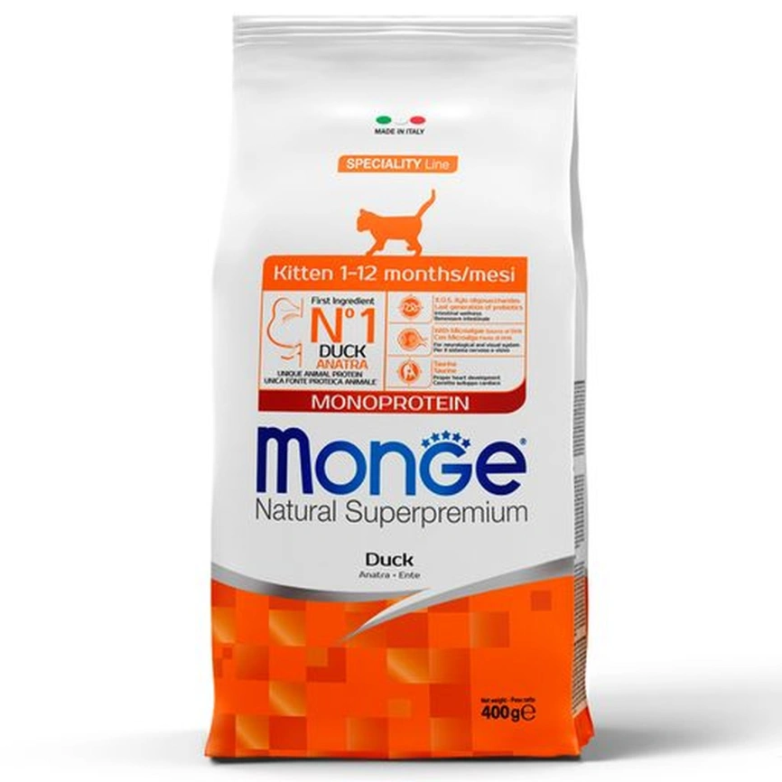 Сухой корм Monge Cat Speciality Line Monoprotein Beef для котят и беременных кошек с говядиной, 400 г фото 1