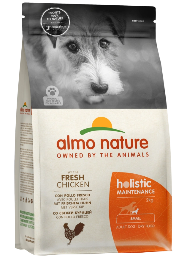 Сухой корм Almo Nature для взрослых собак малых пород со свежей курицей и коричневым рисом, 2 кг фото 1