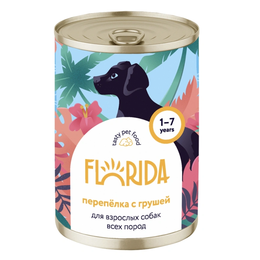 Влажный корм Florida для собак с перепёлкой и грушей, 400 г фото 1