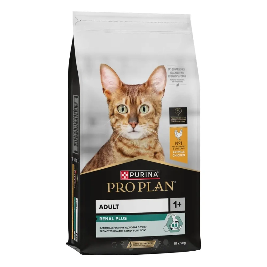 Сухой корм Purina Pro Plan Adult Original OPTI-Renal для взрослых кошек, с курицей, 10 кг фото 1