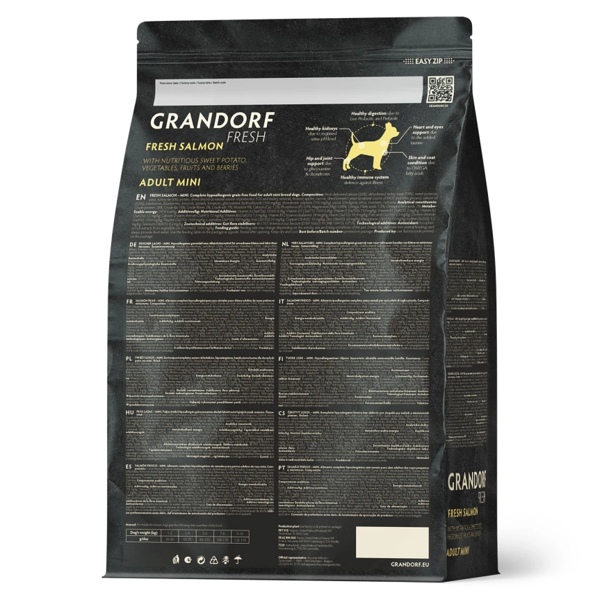 Сухой корм Grandorf Fresh Dog для взрослых собак мелких пород для здоровья кожи и шерсти лосось с бататом 1 кг фото 2