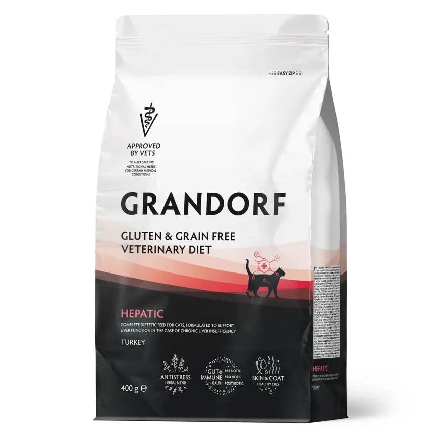 Сухой корм Grandorf Veterinary Hepatic для кошек при заболеваниях печени, 400 г фото 1