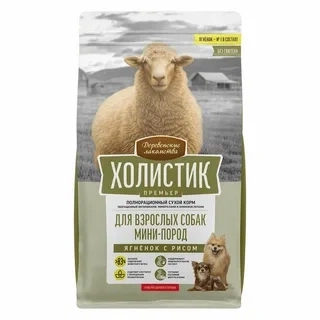 Сухой корм «Деревенские лакомства» Holistic Премьер для собак мини-пород с ягнёнком и рисом, 1 кг фото 1