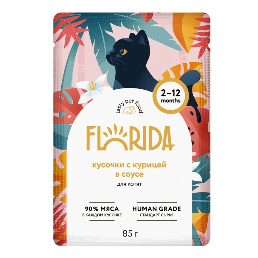 Влажный корм FLORIDA для котят с курицей в соусе, 85 г фото 1