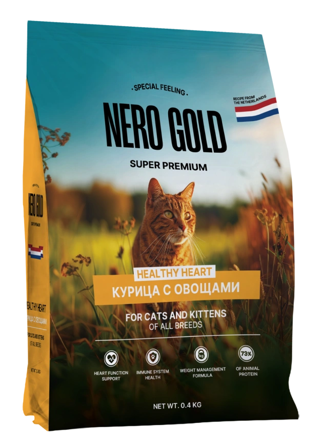 Сухой корм NERO GOLD для кошек и котят с мясом курицы и овощами, 400 г фото 1