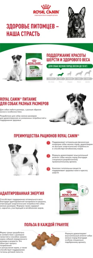 Сухой корм Royal Canin Mini Adult для взрослых собак, 800 фото 11