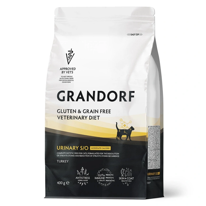 Сухой корм Grandorf Veterinary Urinary S/O Moderate Calorie для кошек при заболеваниях нижних мочевыводящих путей и контроле веса, 400 г фото 1