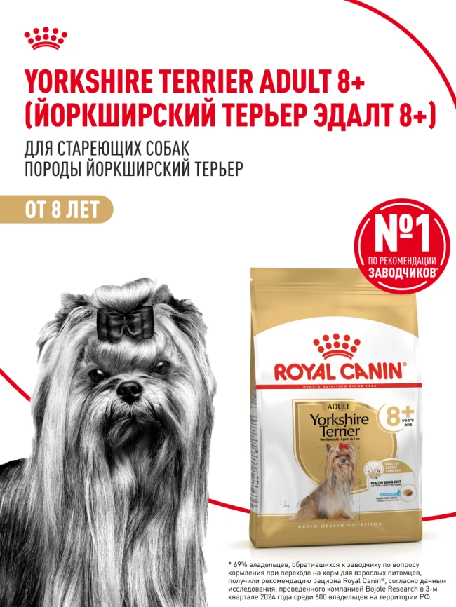 Сухой корм Royal Canin Yorkshire Terrier Adult 8+ для собак породы йоркширский терьер, 500 г фото 13