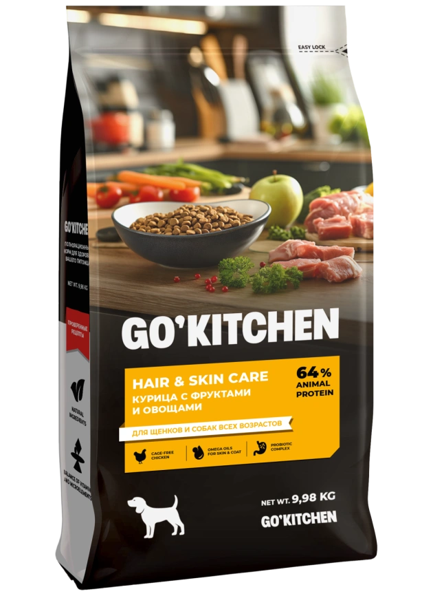 Сухой корм GO'KITCHEN для щенков и собак всех возрастов с курицей, 9.98 кг фото 3