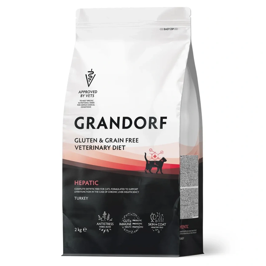 Сухой корм Grandorf Veterinary Hepatic Liver для кошек при заболеваниях печени, 2 кг фото 1