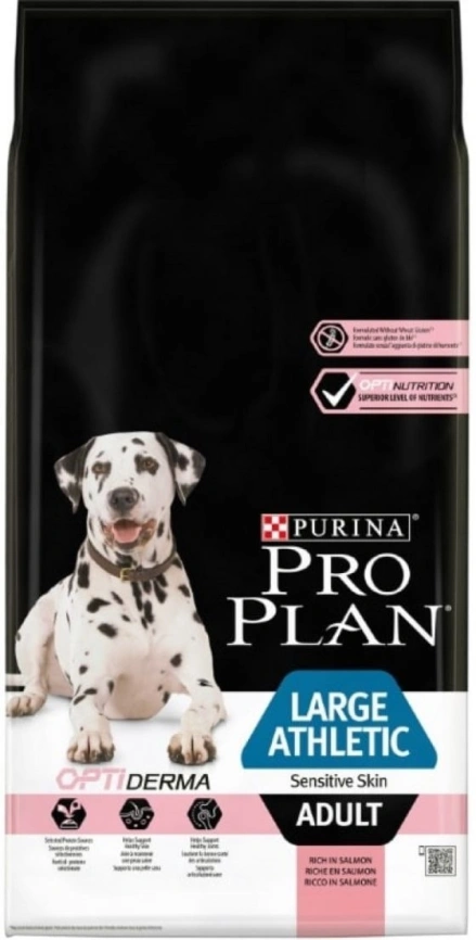 Сухой корм Purina Pro Plan Large Athletic Adult Sensitive Skin Salmon для крупных собак (атлетическое сложение), лосось, 18 кг фото 2