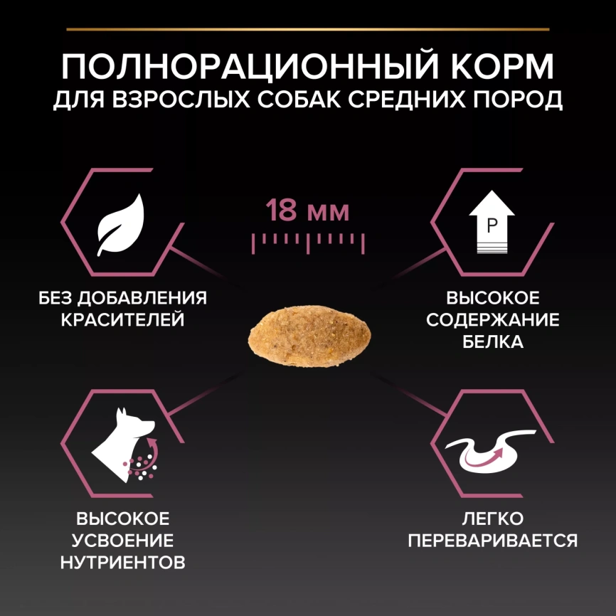 Сухой корм PRO PLAN Salmon для взрослых собак средних пород с чувствительной кожей, с высоким содержанием лосося, 3 кг фото 3