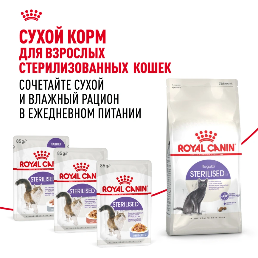 Влажный корм Royal Canin Sterilised паштет для стерилизованных кошек старше 1 года, пауч, 85 г фото 8