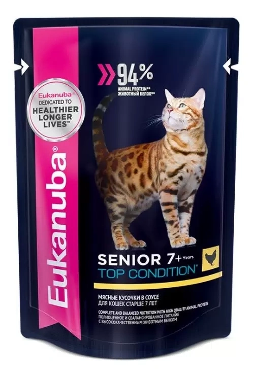 Влажный корм Eukanuba Top Condition для взрослых кошек с курицей, 0.1 кг фото 1
