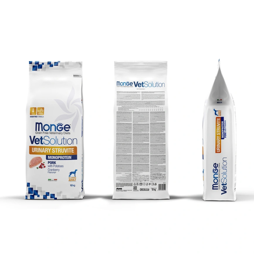 Диетический корм Monge VetSolution Dog Urinary Struvite для собак, при заболеваниях мочеполовой системы и струвитном течении МКБ, 12 кг фото 4
