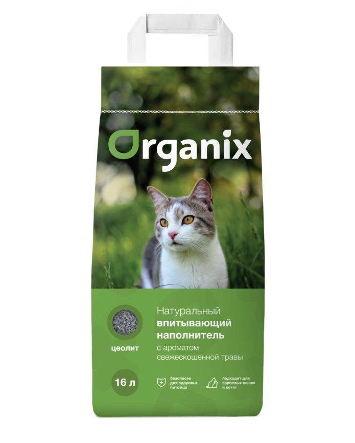 Наполнитель Organix для кошачьего туалета, впитывающий для кошачьего туалета, с ароматом свежескошенной травы, 16 л фото 1