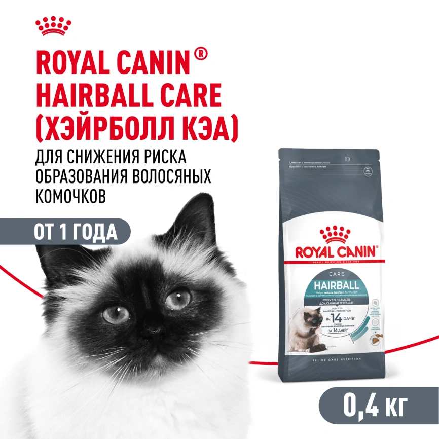 Сухой корм Royal Canin Hairball Care для кошек, 400 г фото 1
