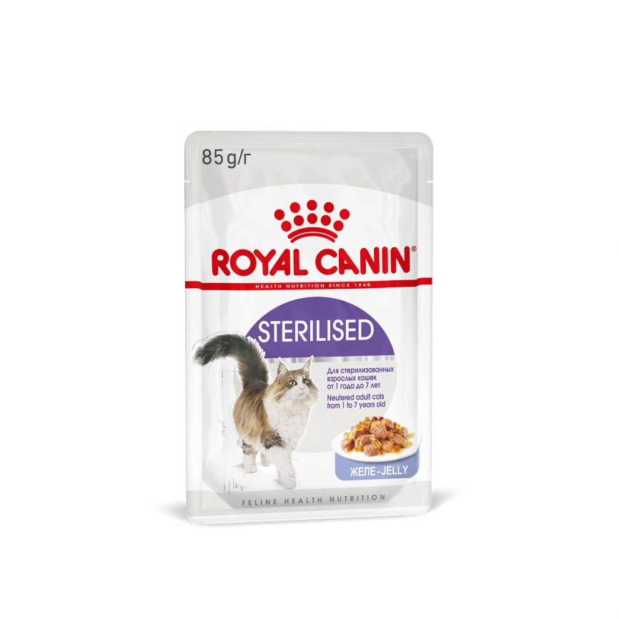 Влажный корм Royal Canin Sterilised в желе для стерилизованных кошек старше 1 года, пауч, 85 г фото 19