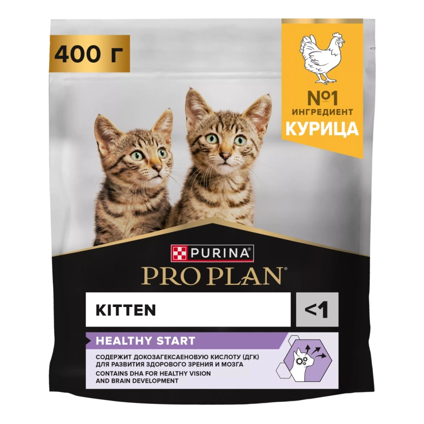 Сухой корм PRO PLAN Chicken для котят до года, с высоким содержанием курицы, 400 г фото 1