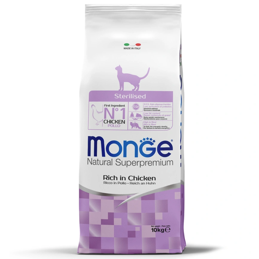 Сухой корм Monge Cat Daily Line Sterilised Chicken для стерилизованных кошек с курицей, 10 кг фото 1